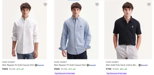 Image of Rare Rabbit Men's Shirts at Minimum 67% Discount