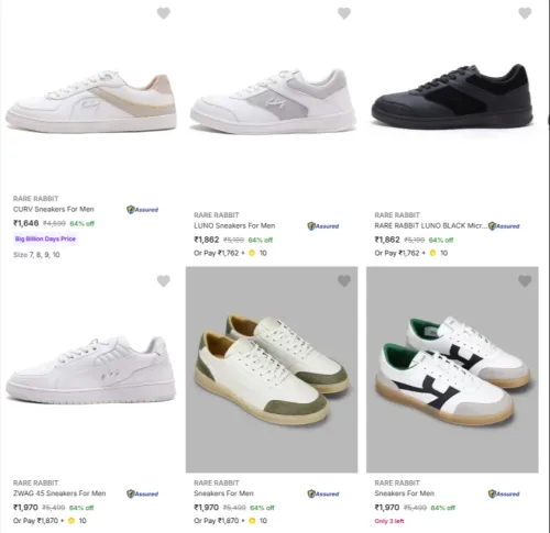 Image of Rare Rabbit Men's Sneakers up to 64% discount