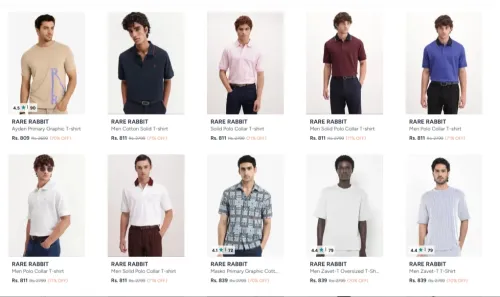 Image of RARE RABBIT Men's Fashion at minimum 70% Discount