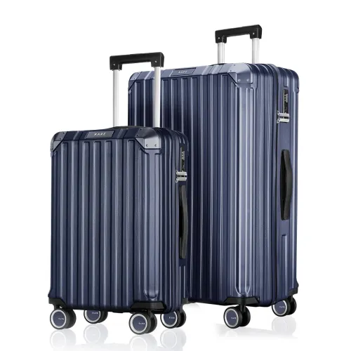 Image of RARE RABBIT Victus Pro 2Pc Set (Cabin + Medium) Dark Blue Hard Trolley Bag