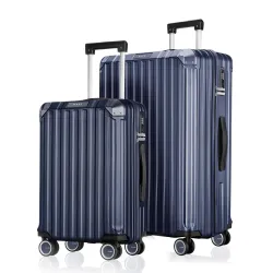 RARE RABBIT Victus Pro 2Pc Set (Cabin + Medium) Dark Blue Hard Trolley Bag