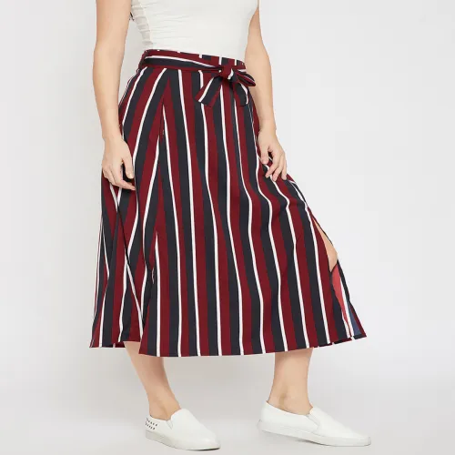Image of RARE Women Maroon A-Line Maxi Skirt