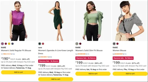 Image of Rare Women's Fashions starting ₹190 