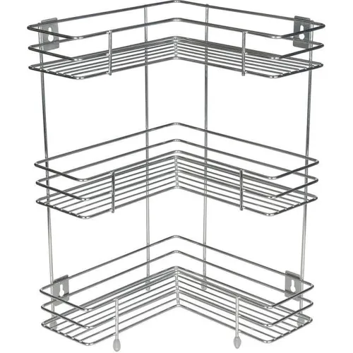 Image of Rasvesh L-Corner 3-Tier Stainless Steel Storage Rack