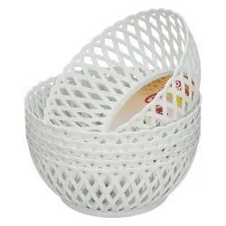 RATAN PLASTICWARE Cane Large Plastic Storage Basket Set of 6