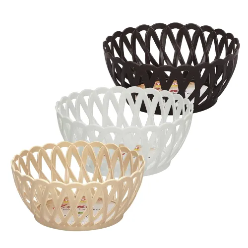 Image of RATAN PLASTICWARE Cane Small Plastic Storage Basket for Fruits