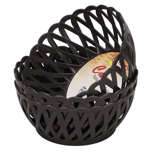 Image of RATAN PLASTICWARE Cane Small Plastic Storage Basket 