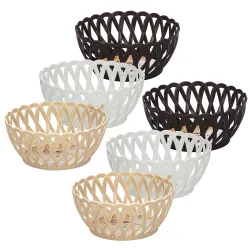 RATAN PLASTICWARE Cane Small Plastic Storage Basket for Fruits
