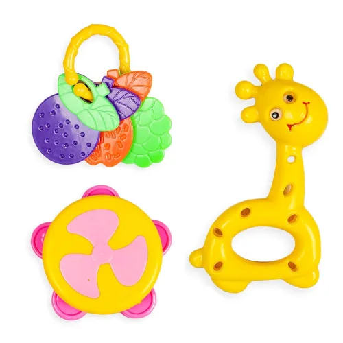 Image of Ratna's Musical Baby Fruit Rattle 3 pcs for Infants