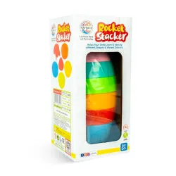 Ratnas Rocket Stacker Educational Toy, Bright & Engaging Design, Colourful Stacking Rings Ideal for Color & Size Recogn