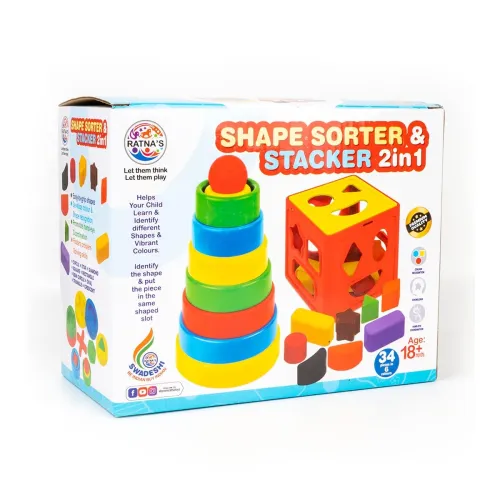 Image of Ratna's Shape sorter & Stacker 2in1 Toy 
