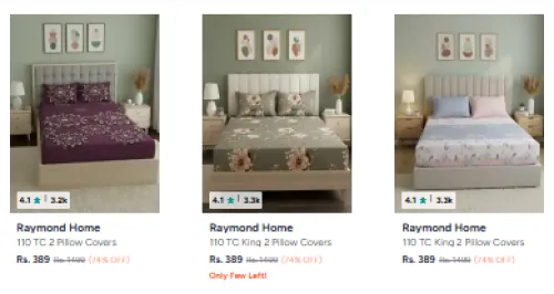 Image of Raymond Bedsheet at Minimum 70% Discount
