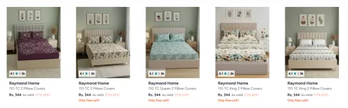 Image of Raymond Bedsheets at minimum 70% Discount