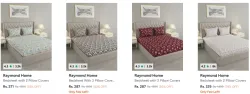 Raymond Home Bedsheets up to 80% Discount