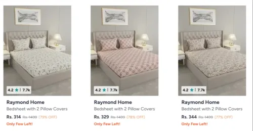 Image of Raymond Home Bedsheet at Minimum 75% Discount
