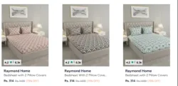 Raymond Home Bedsheet & Pillow Covers Upto 80% Discount 