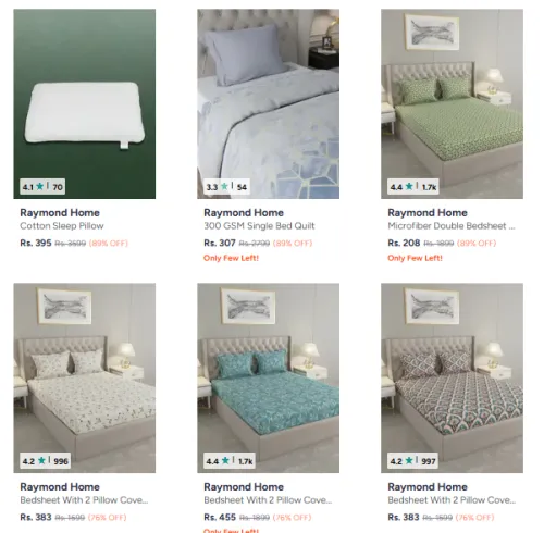 Image of Raymond Home Bedsheets Up to 89% Discount