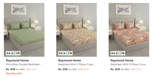 Image of Raymond Home Bedsheets Upto 89% Discount | Starting @ ₹208