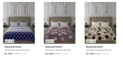Raymond Home Double Bed Blanket Minimum 70% Off