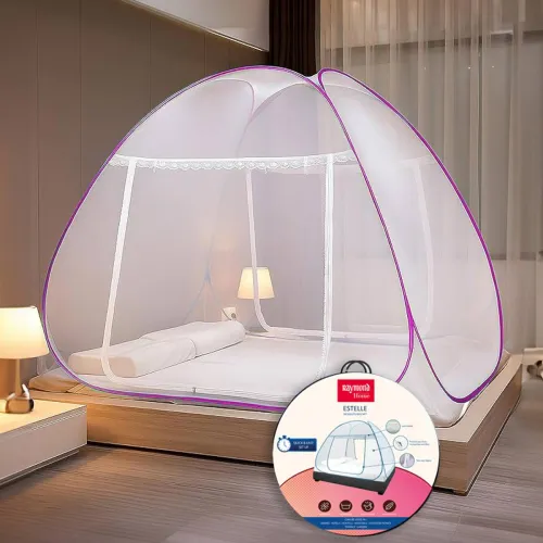 Image of Raymond Home Estelle Polyester Washable Adults Mosquito Net (Pink, Tent)