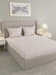 Raymond Home Microfiber Double Flat 110 TC Motifs 1 Bedsheet with 2 Pillow Covers (Flat)
