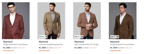 Image of Raymond Men's Formal Blazers at minimum 60% Discount