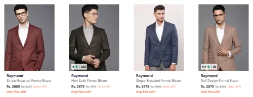 Image of Raymond Men's Formal Blazers at minimum 60% Discount
