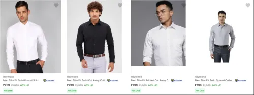 Image of Raymond Men's Formal Shirts at minimum 60% Discount
