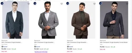Image of Raymond Men's Readymade Blazers at minimum 53% Discount