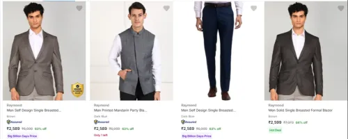 Image of Raymond Men's Readymade Blazers at minimum 60% Discount