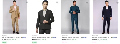 Image of Raymond Men's Readymade Suits upto 65% Discount