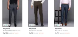 Raymond Mens Trousers at minimum 55% Discount