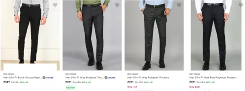 Image of Raymond Men's Trousers at minimum 60% Discount