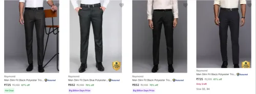 Image of Raymond Men's Trousers at minimum 65% Discount