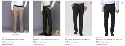 Image of Raymond Men's Trousers at minimum 65% Discount
