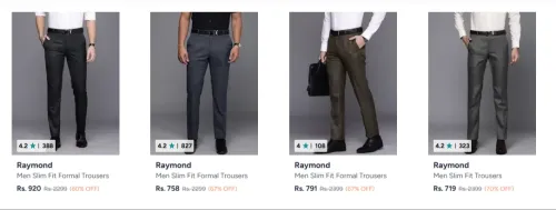 Image of Raymond Men's Trousers upto 70% Discount