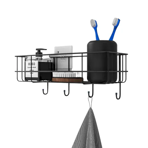 Image of RAYMOX 2pcs Stainless Steel Self-Adhesive Bathroom Shelf
