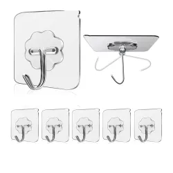 RAYMOX Adhesive Kitchen Heavy Duty Wall Hooks, Nail Hook for Hanging Coat, Hat,Towel Robe Hook Rack Wall Mount- Bathroom