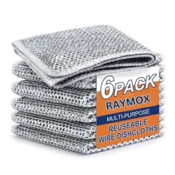 RAYMOX Non-Scratch Dish Wash Cloth (Pack of 6)