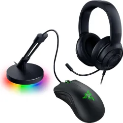 Razer Game On Bundle Gaming Combo with DeathAdder Essential Wired Mouse, Kraken X Lite Lightweight Gaming Headset, Mouse