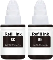 R C Print ink compatible for G1010, G2000, G2010, G2012, G3000, G3010, G3012, G4010 Black - Twin Pack Ink Bottle