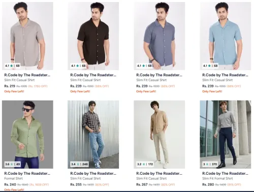 Image of R. code by roadster Men's Shirts starting at ₹219