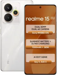realme 15 5G – 128GB, 8GB RAM, Flowing Silver