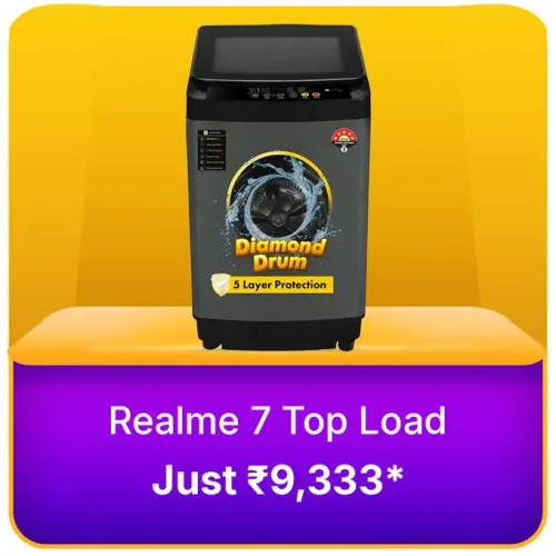 Image of realme 7 kg 5 Star Washing Machine @ ₹9333 on Flipkart big Billion Days Sale