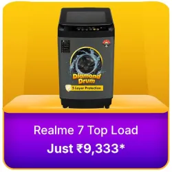realme 7 kg 5 Star Washing Machine @ ₹9333 on Flipkart big Billion Days Sale
