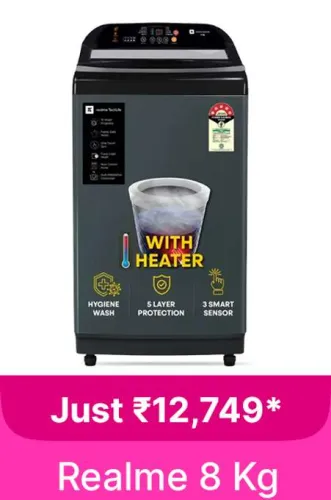 Image of Realme 8 Kg Washing Machines @ ₹12749 on Flipkart big Billion Days Sale