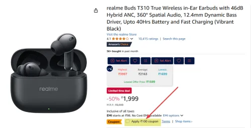 Image of realme Buds T310 True Wireless in-Ear Earbuds