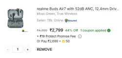 realme Buds Air 7 – Moss Green (TWS Earbuds)