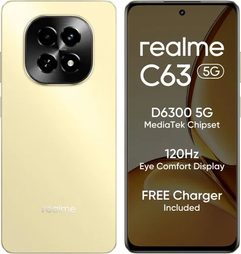 Image of realme C63 5G Charger in the Box (Starry Gold, 128 GB)  (6 GB RAM)