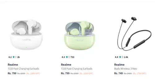 Image of Realme Earbuds & Neckband at Starting @ ₹799